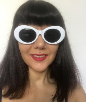 Lunettes de soleil rétro années 60 ovales blanches