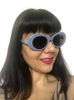 Lunettes de soleil rétro années 60 ovales grises