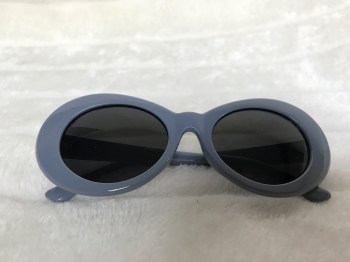 Lunettes de soleil rétro années 60 ovales grises