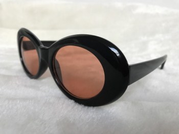 Lunettes de soleil rétro années 60 ovales noires