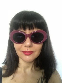 Lunettes de soleil rétro années 60 ovales prunes