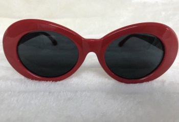 Lunettes de soleil rétro années 60 ovales rouges