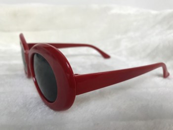 Lunettes de soleil rétro années 60 ovales rouges