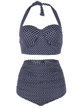 maillot-de-bain-bikini-2pieces-retro-pinup-bleu-marine-pois-blancs