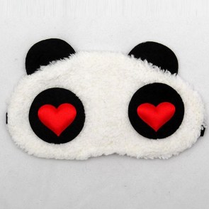 Masque de sommeil tête de panda peluche blanche