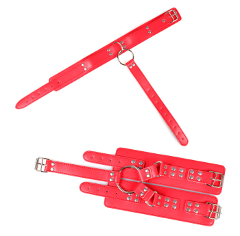 menottes-collier-bdsm-similicuir-rouge-2