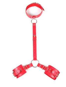 menottes-collier-bdsm-similicuir-rouge