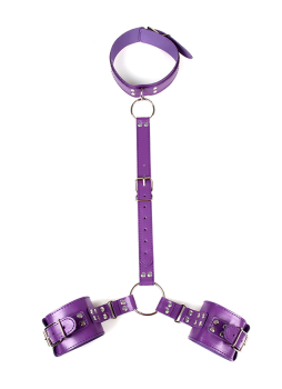 menottes-collier-bdsm-similicuir-violet