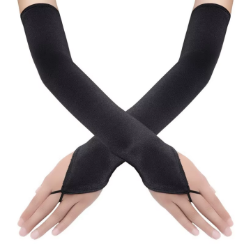 mitaines-satin-noir-simples