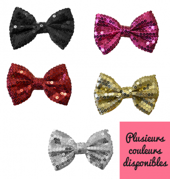 Noeud papillon pour femme brillant en sequin