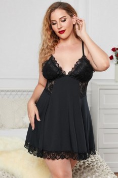 nuisette-grande-taille-dentelle-noire-dos-sexy-LC31344-2-5