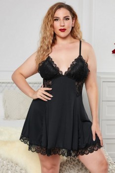nuisette-grande-taille-dentelle-noire-dos-sexy-LC31344-2-6