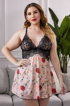 nuisette-grande-taille-dentelle-noire-fleurs-roses-LC31317-22-6