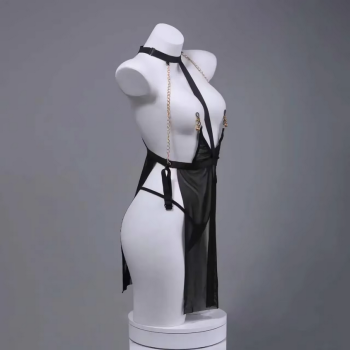 nuisette-sexy-bondage-transparente-noire-pince-tetons-nuisette-sexy-bondage-transparente-noire-pince-tetons