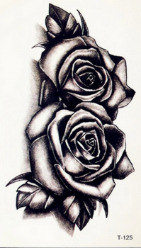 Tatouage temporaire original deux roses noires
