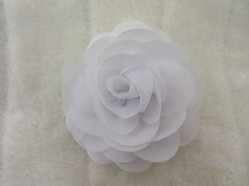 Pince clip à cheveux rose blanche en tissu