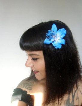 Pince clip à cheveux fleur d'orchidée coiffure pinups