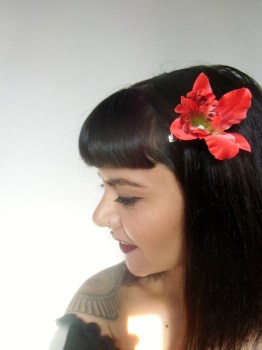 Pince clip à cheveux fleur d'orchidée coiffure pinups