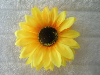 Pince clip à cheveux fleur de tournesol jaune