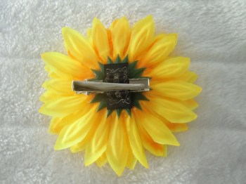 Pince clip à cheveux fleur de tournesol jaune