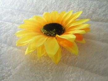 Pince clip à cheveux fleur de tournesol jaune