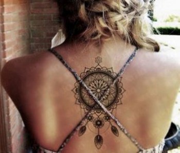 Tatouage temporaire original dreamcatcher mandala noir