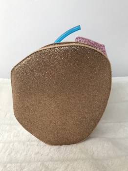 Sac à main noix de coco tiki paillettes dorées