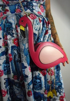 Sac à main original flamant rose girly et pinup