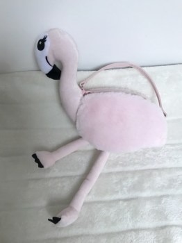 Sac à main flamant rose en peluche