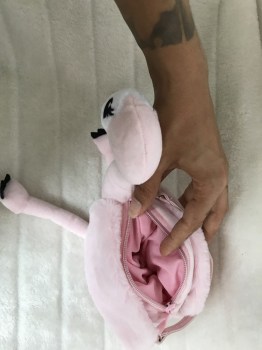 Sac à main flamant rose en peluche