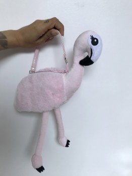 Sac à main flamant rose en peluche