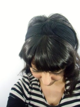 Serre-tête turban noir rétro original coiffure pin-up