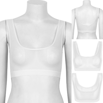 Soutien-gorge brassière mesh transparent blanc