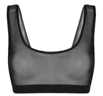 Soutien-gorge brassière mesh transparent noir