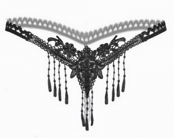 String burlesque coquin dentelle à perles