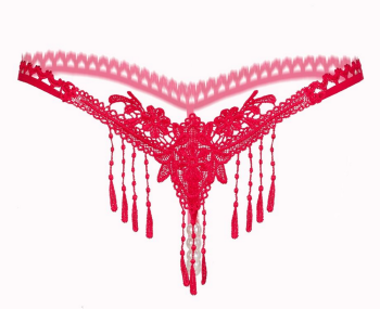 String burlesque coquin dentelle rouge à perles