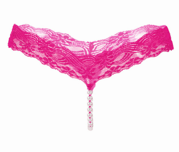 String burlesque coquin dentelle rose fuchsia à perles