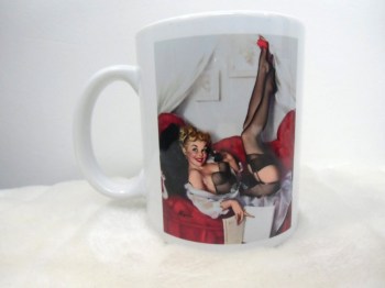 Mug tasse en porcelaine blanche boudoir téléphone