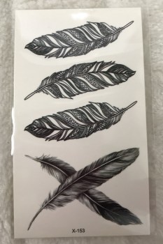 Tatouages temporaires originaux plumes