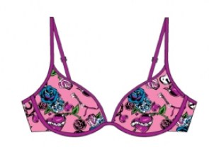 Soutien-gorge rose imprimé tatouages "Tattoo Print"