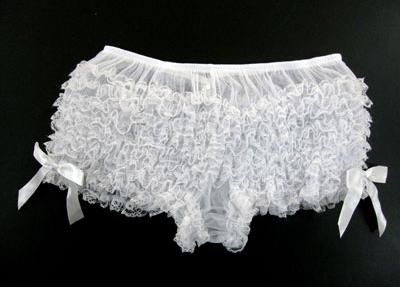 Boxer de pin-up blanc à froufrous "Pin-up panty"