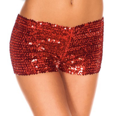 Panty shorty burlesque sequin rouge