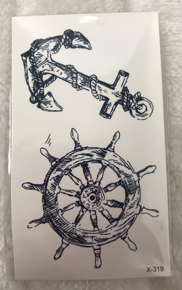Tatouages temporaires originaux ancre et barre de marin