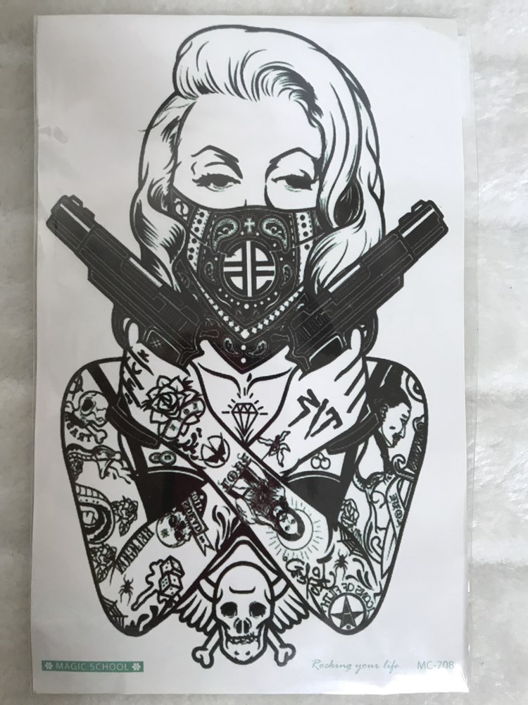 Tatouage temporaire Marilyn Monroe gangster