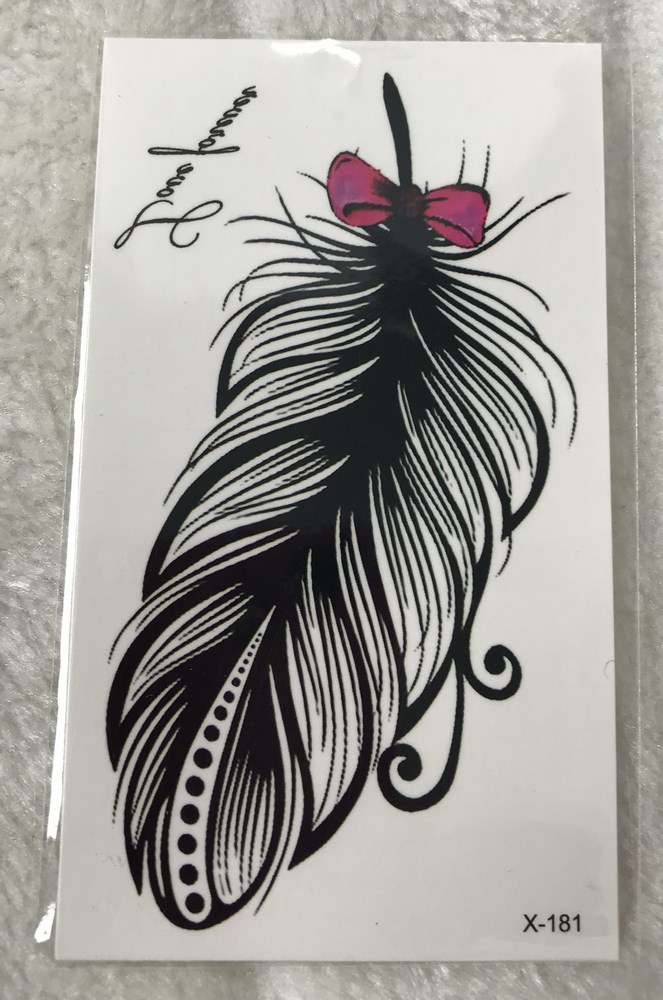 Tatouages temporaires originaux plume girly